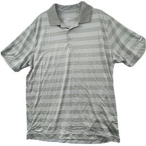 Nike Golf Tour Performance Dri fit Mens Size Large Striped Polo Shirt